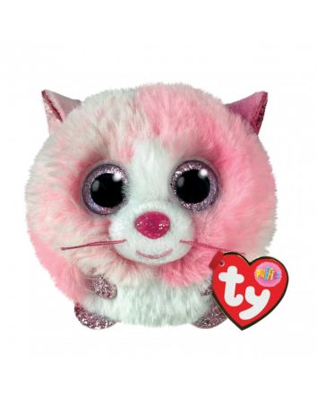 TY Puffies Tia the Pink Cat Valentine's Day