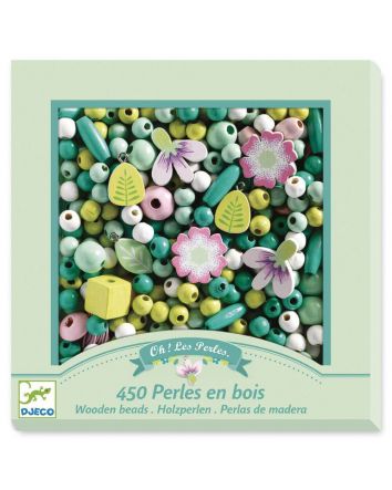 Djeco  Wooden Beads Leaves & Flowers