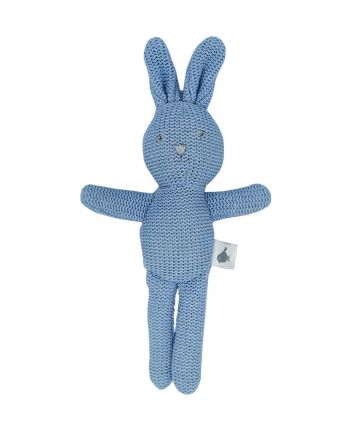 BLUE KNITTED BUNNY RATTLE