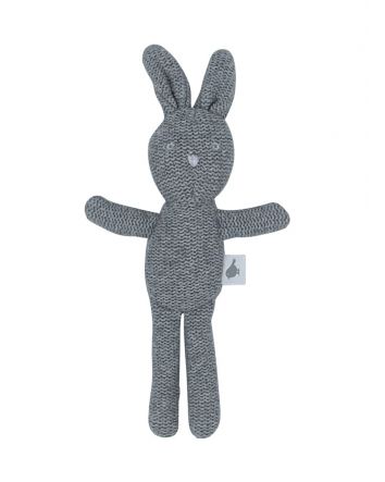 GREY KNITTED BUNNY RATTLE