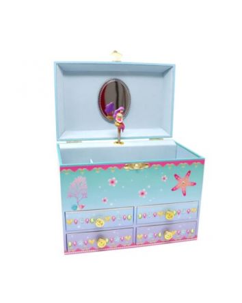 Pink Poppy Shimmering Mermaid Medium Musical Jewellery Box