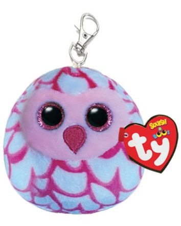 TY Squish A Boo Mini Clip Pinky The Owl