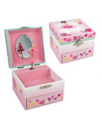 Pink Poppy Ballerina Bouquet Music Box Small