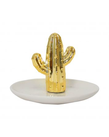 Gold Cactus Trinket Plate