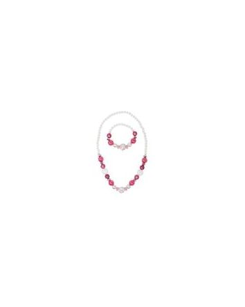 Pink Poppy Sparkly Pink & Pearl Beaded Necklace & Bracelet Set