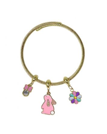 Pink Poppy Bunny Charm Bracelet