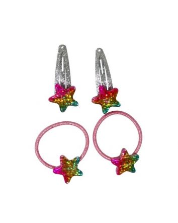 Pink Poppy Rainbow Star Hair Accessories Set