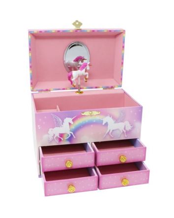 Pink Poppy Unicorn Dreamer Medium Musical Jewellery Box