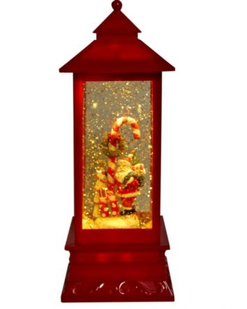 LED Santa with Candy Cane Lantern