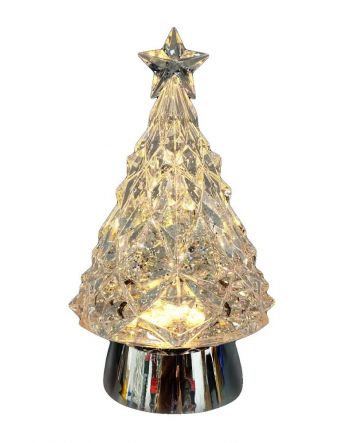 LED Water Globe Tree Lantern Gold/Silver